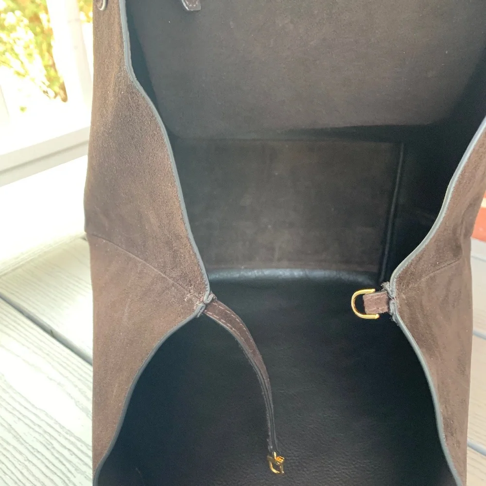 Madewell The Shopper Tote in Brown Suede Leather